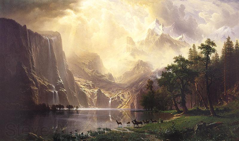 Albert Bierstadt Among the Sierra Nevada Mountains, California Norge oil painting art
